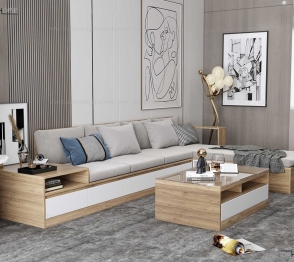 Sofa gỗ công nghiệp hiện đại