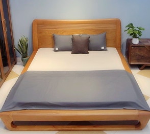 Giường ngủ chân quỳ mẫu mới gỗ gõ đỏ